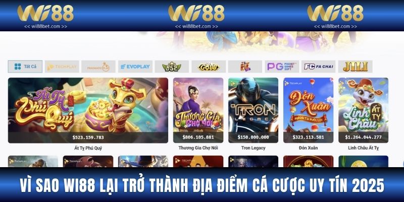 Wi88 sở hữu rất nhiều tính năng hiện đại phục vụ người chơi trong quá trình đặt cược